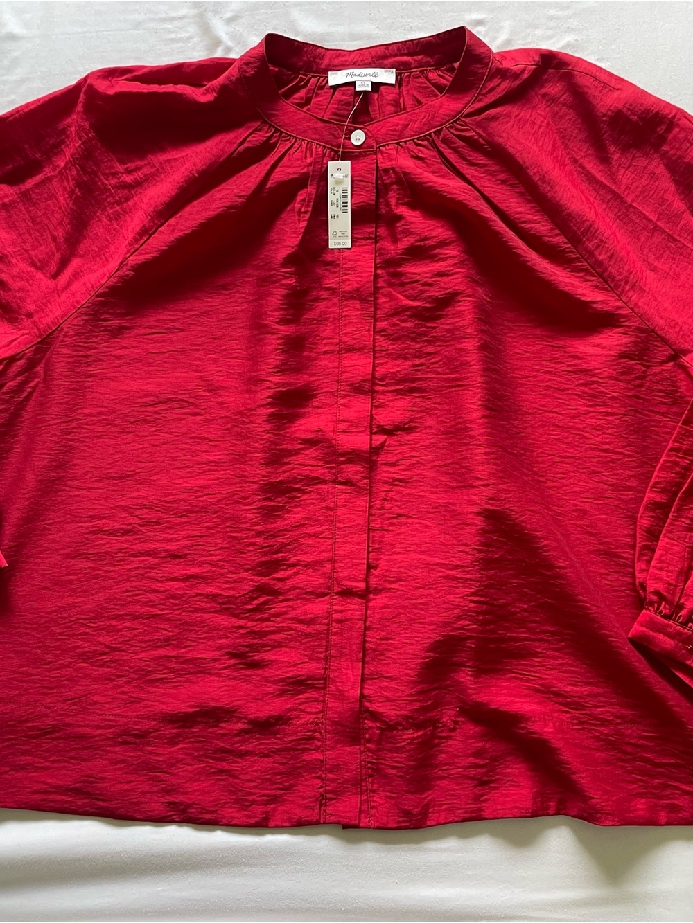 Madewell Red Button-Front Blouse